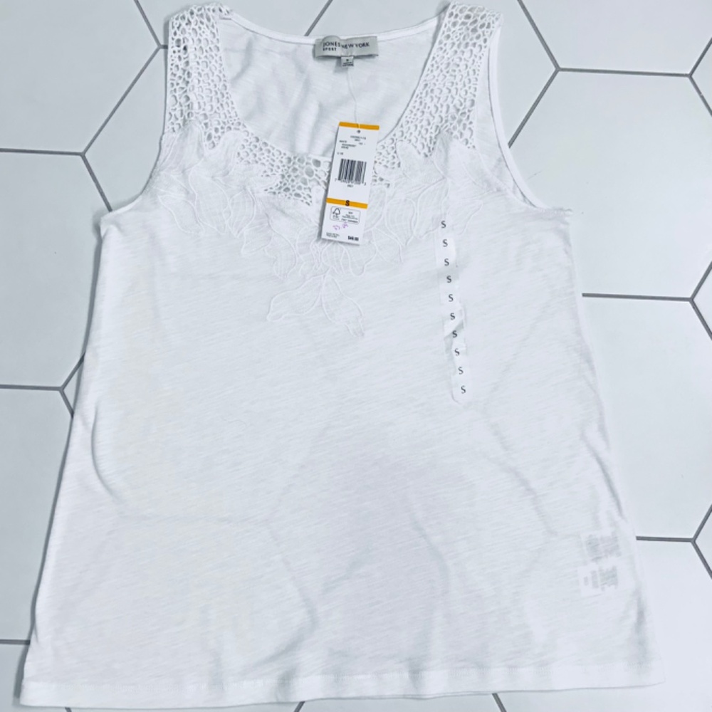 Jones New York White Tank Top, Size M, NWT